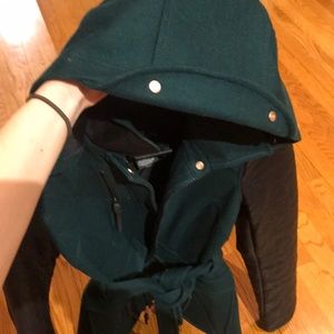 Victorinox Swiss Army Green & Lamb Leather Coat